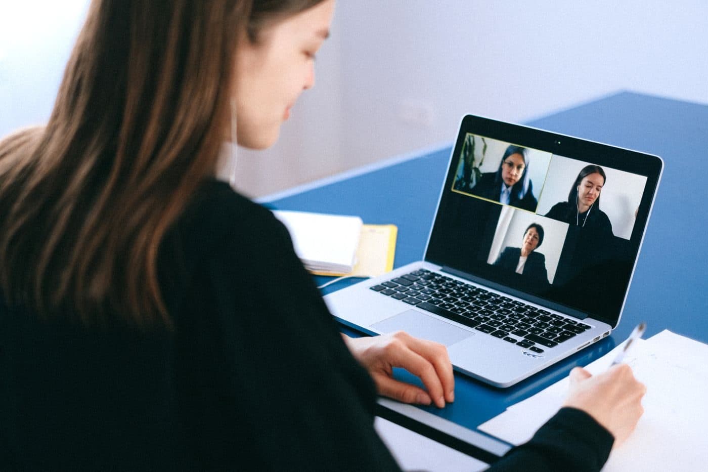 Candidate in a remote video interview with a US hiring team